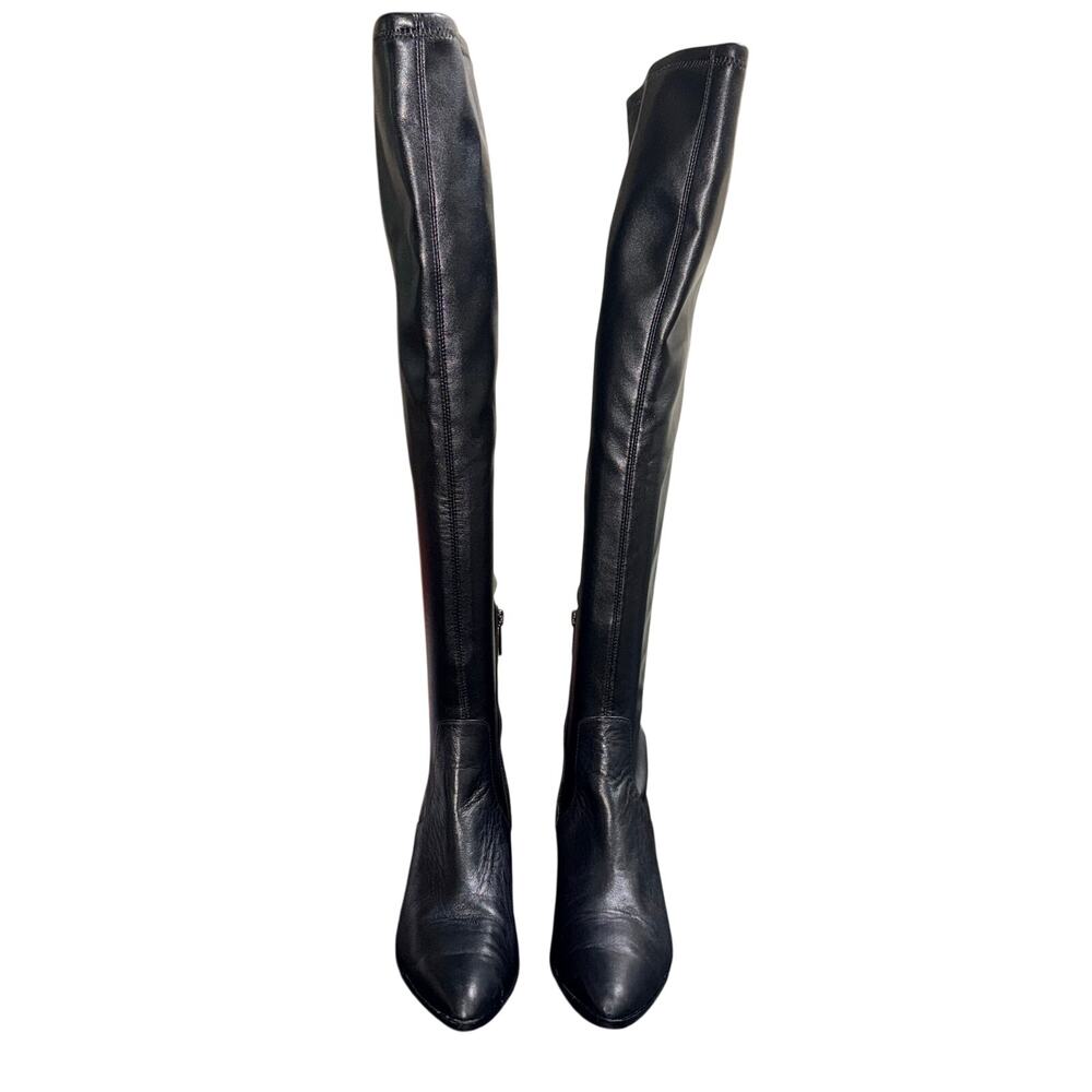 Donald J Pliner DAYLE Women’s 6.5M Black Leather Knee High Boots Pointed Toe - Picture 4 of 16
